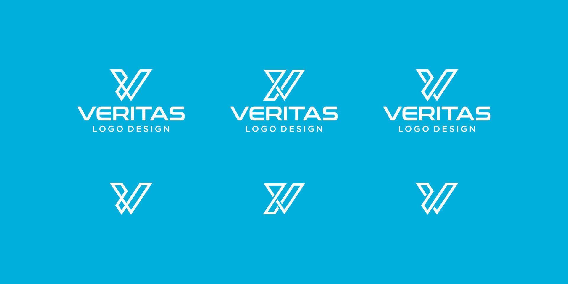 buchstabe v monogramm business tech logo design mit visitenkartenvorlage. vektor