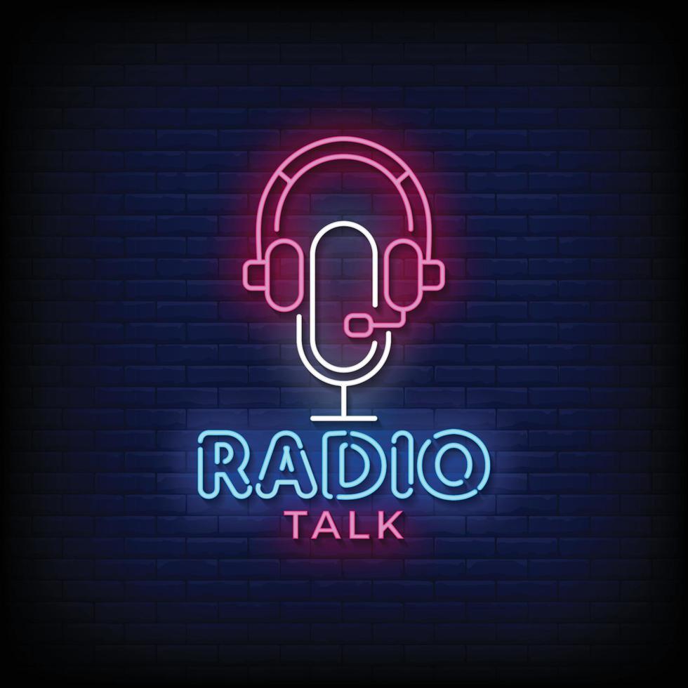 radio talk neonzeichen stil textvektor vektor