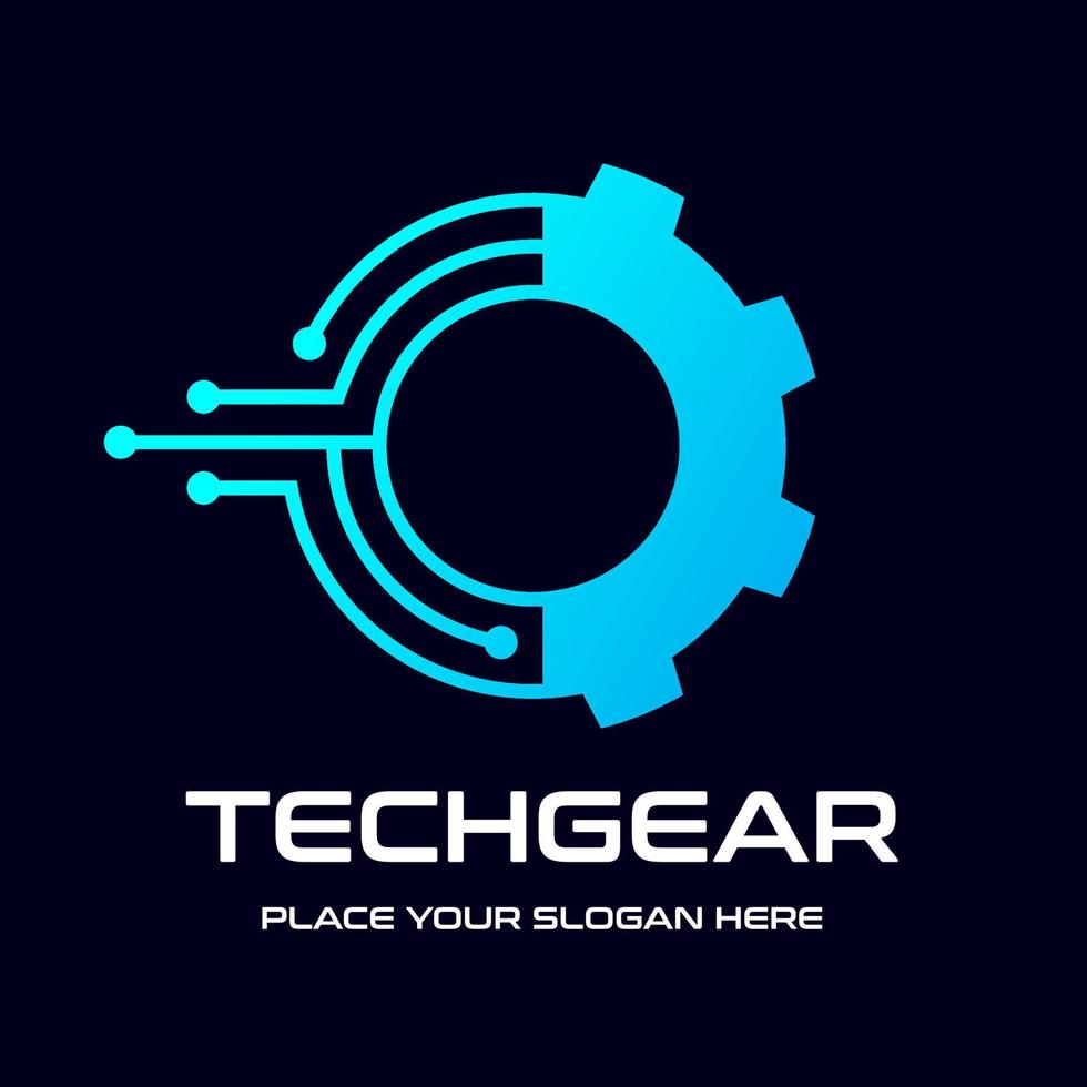 Getriebe-Technologie-Vektor-Logo-Vorlage. Dieses Design verwendet ein Zahnradsymbol. geeignet für Industrie. vektor
