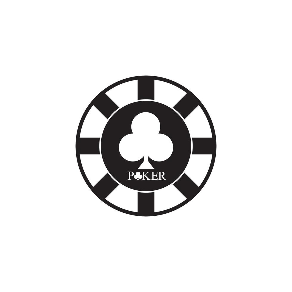 casino chip ikon poker chip vektor ikon logotyp kasino marker för poker eller roulette.vector illustration isolerad på vit bakgrund