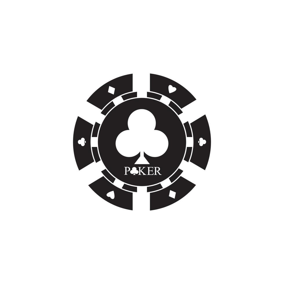 casino chip ikon poker chip vektor ikon logotyp kasino marker för poker eller roulette.vector illustration isolerad på vit bakgrund