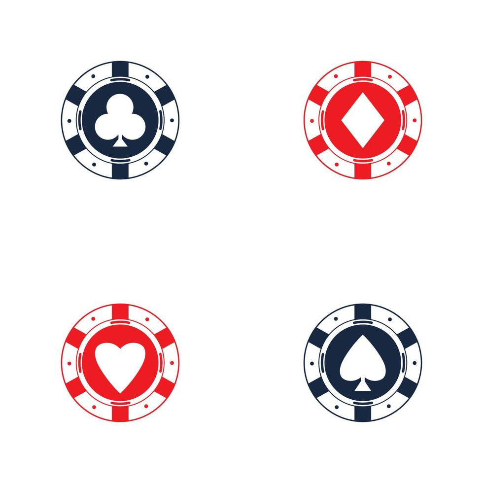 Casino-Chip-Symbol Poker-Chip-Vektor-Symbol-Logo Casino-Chips für Poker oder roulette.Vektor-Illustration isoliert auf weißem Hintergrund vektor