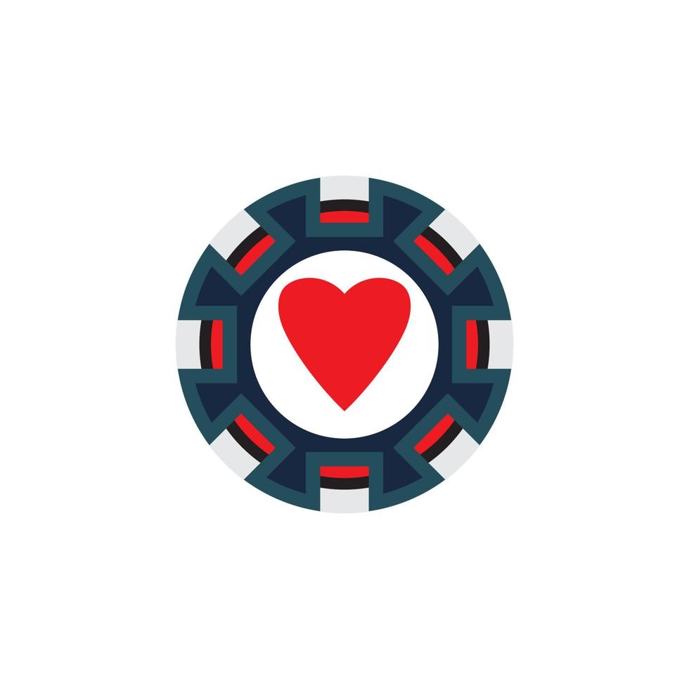 Casino-Chip-Symbol Poker-Chip-Vektor-Symbol-Logo Casino-Chips für Poker oder roulette.Vektor-Illustration isoliert auf weißem Hintergrund vektor