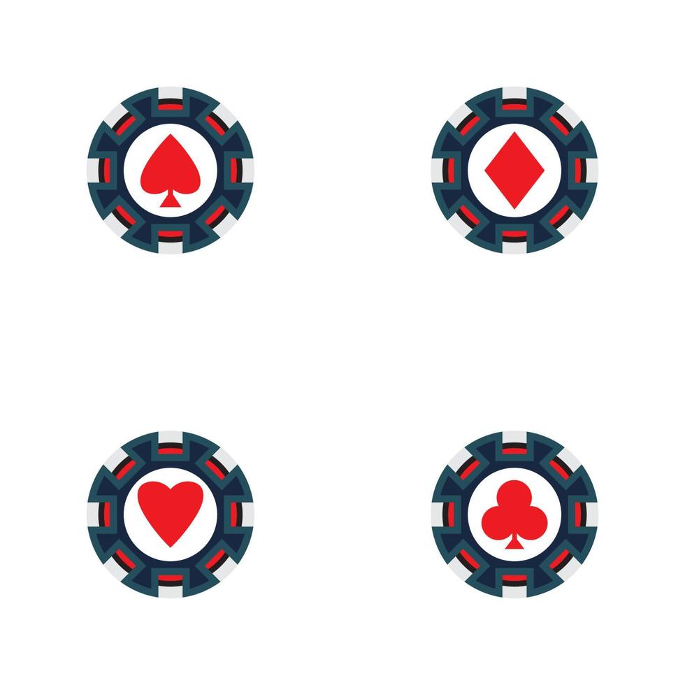 Casino-Chip-Symbol Poker-Chip-Vektor-Symbol-Logo Casino-Chips für Poker oder roulette.Vektor-Illustration isoliert auf weißem Hintergrund vektor