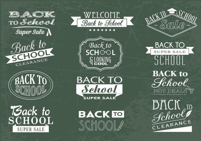 Back to School Chalkboard och Sale Vector Pack