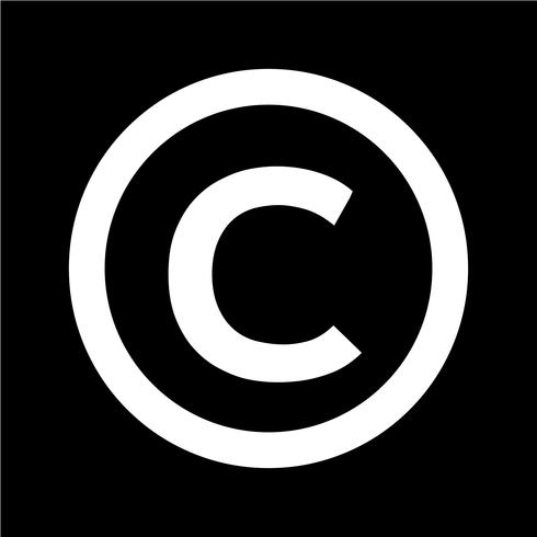 copyright symbol ikon vektor illustration