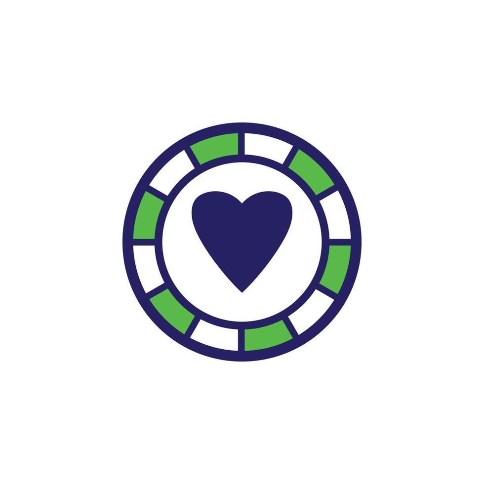 Casino-Chip-Symbol Poker-Chip-Vektor-Symbol-Logo Casino-Chips für Poker oder roulette.Vektor-Illustration isoliert auf weißem Hintergrund vektor