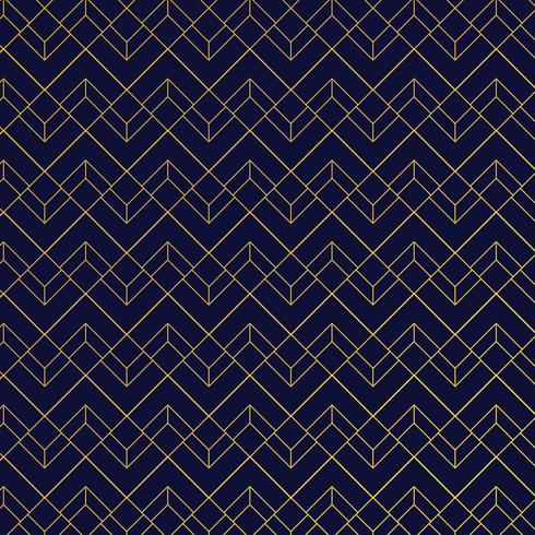 Goldgeometrisches Muster mit Linien auf dunkelblauer Hintergrundkunst-Dekoart vektor