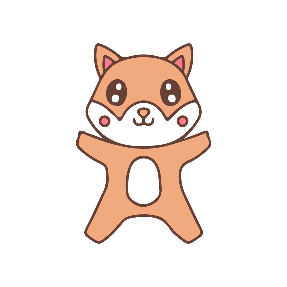 söt shiba inu hund. illustration för klistermärke och t-shirt. vektor