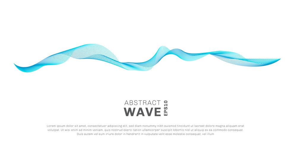 Abstrakte Welle zeichnet das blaue Farbfließen, das auf weißem Hintergrund lokalisiert wird. Sie können für Gestaltungselemente oder Trennzeichen im Konzept von modern, Technologie, Musik, Wissenschaft verwenden vektor
