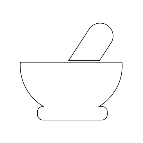 Mortar pestle ikon vektor illustration