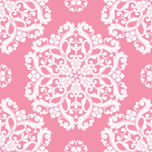 Seamless damask mönster. Rosa struktur vektor