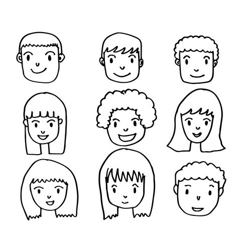 Menschen Gesicht Hand zeichnen vektor