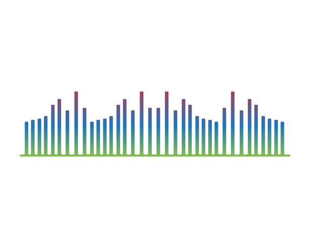 Wave Music notation symboler logotyp och ikoner vektor