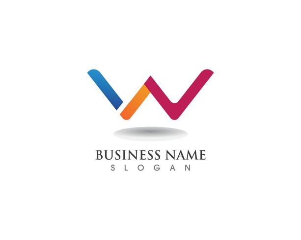 W-logotypens affärs- och symbolmall vektor