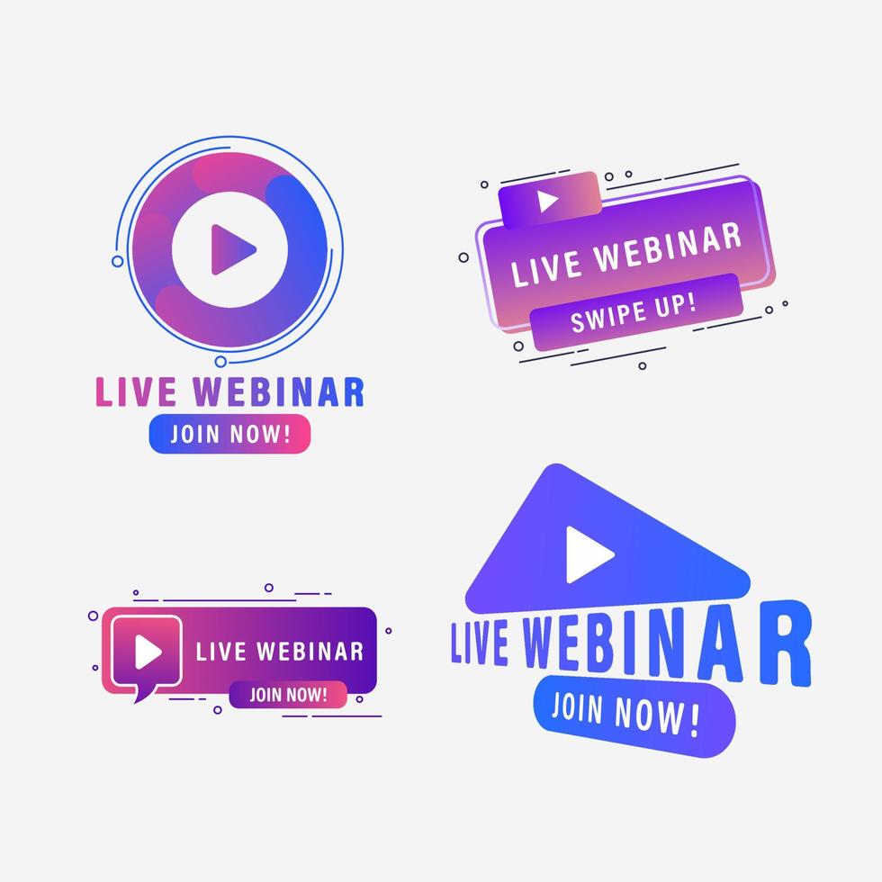 live webinar banner kreativ samling vektor