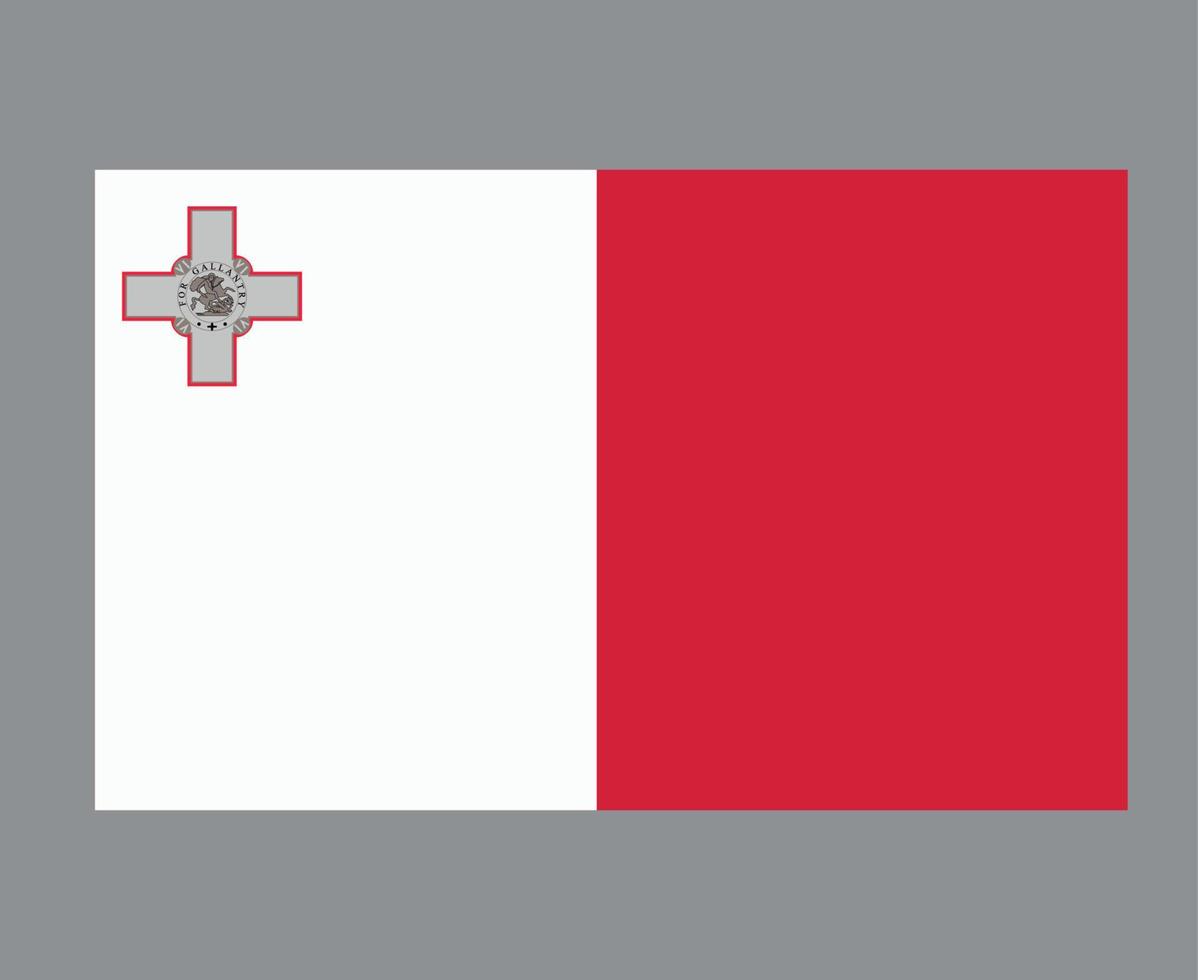 malta flagge national europa emblem symbol symbol vektor illustration abstraktes design element
