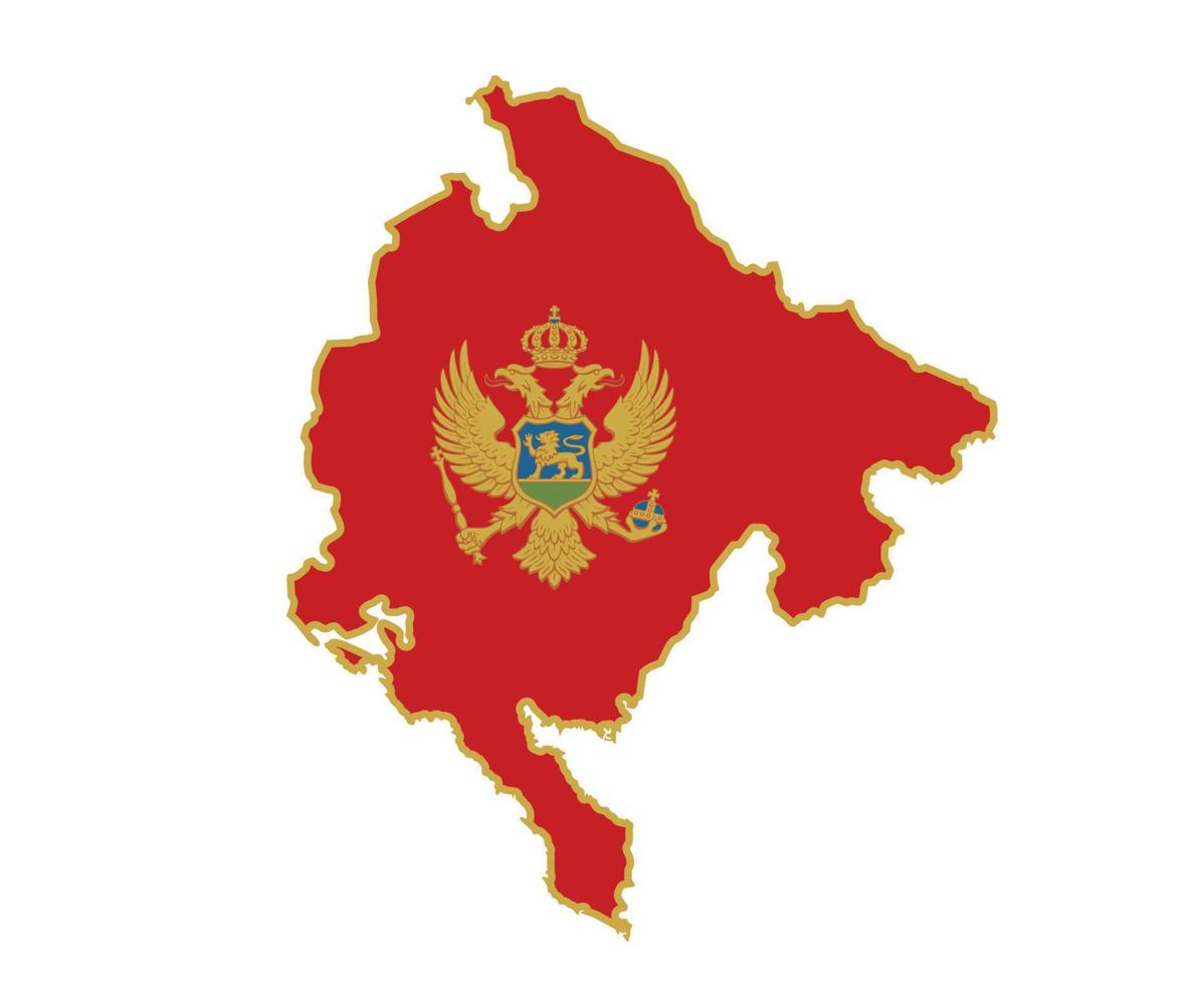 montenegro flagga nationella Europa emblem karta ikon vektor illustration abstrakt designelement