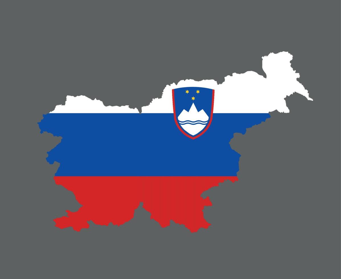 slovenien flagga nationella Europa emblem karta ikon vektor illustration abstrakt designelement