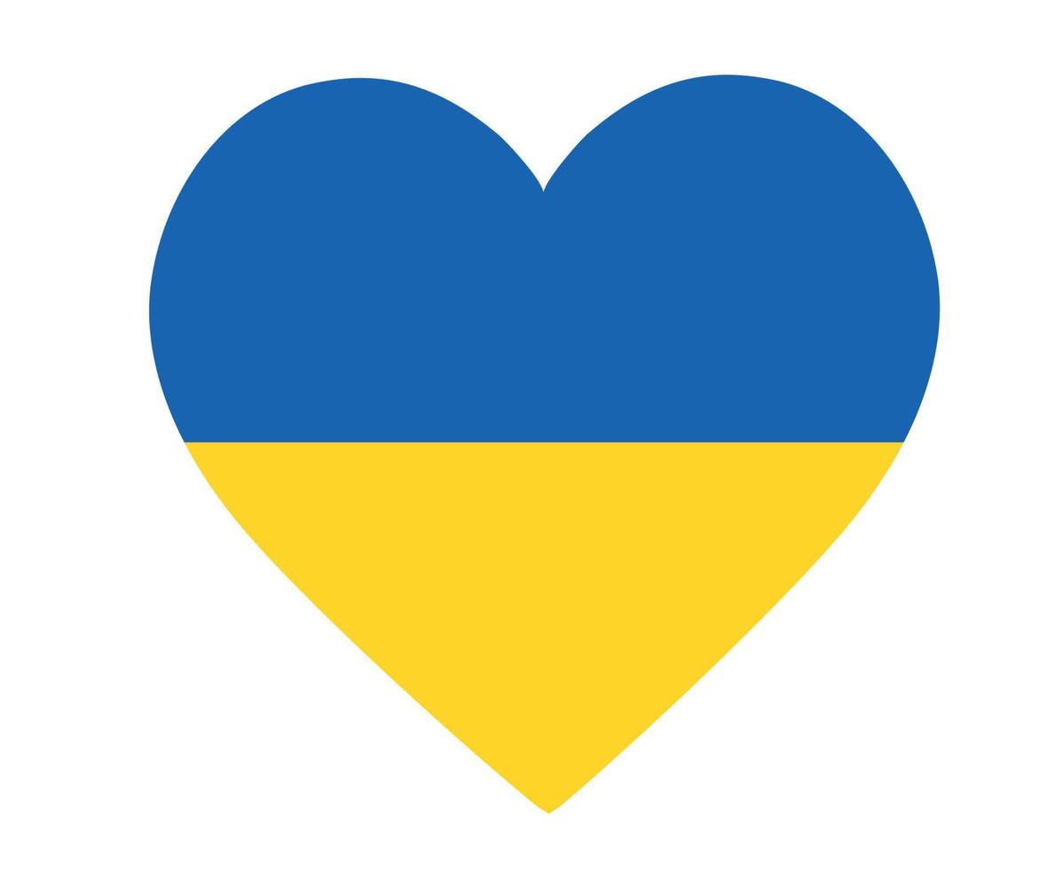 ukraine flagge national europa emblem herz symbol vektor illustration abstraktes design element