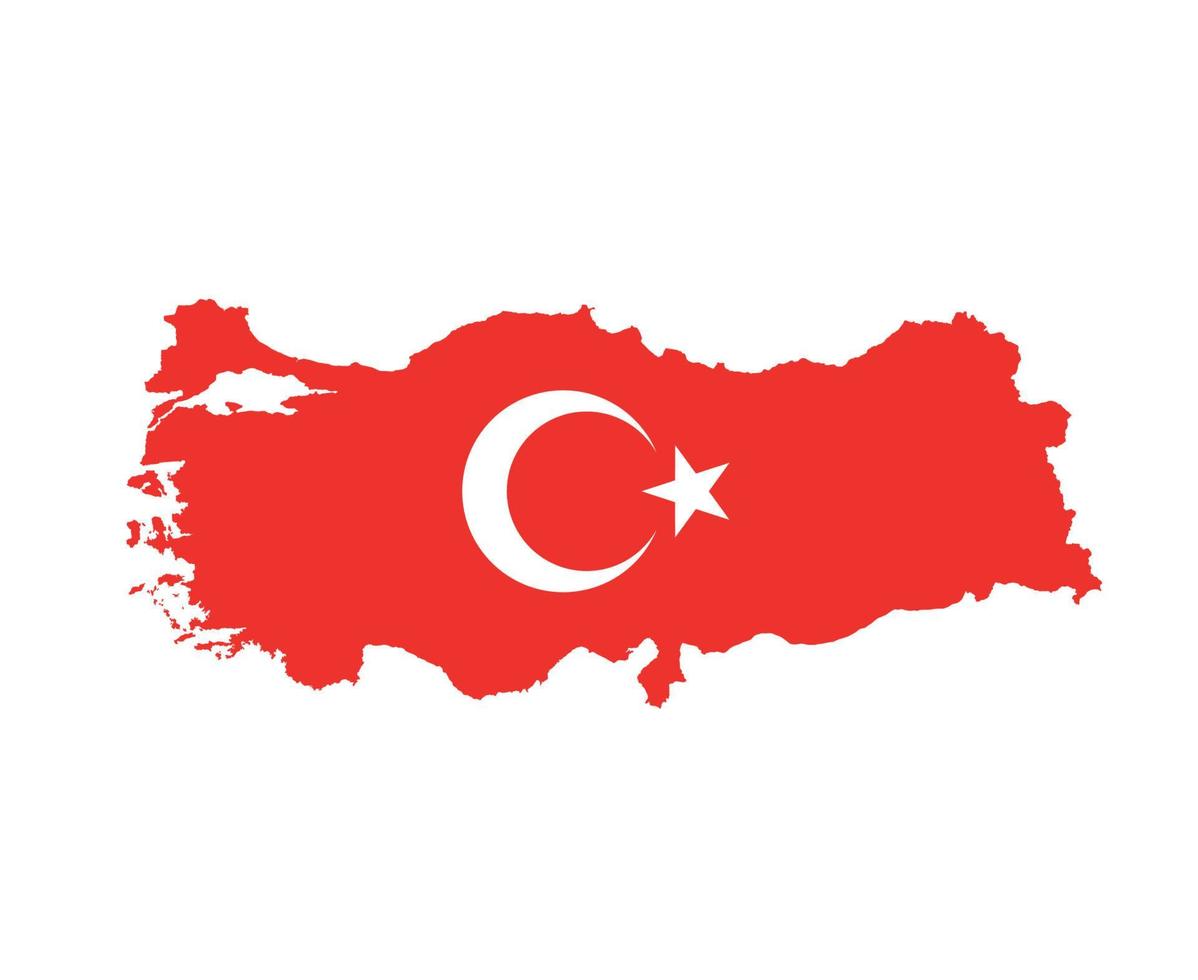 Turkiet flagga nationella Europa emblem karta ikon vektor illustration abstrakt designelement