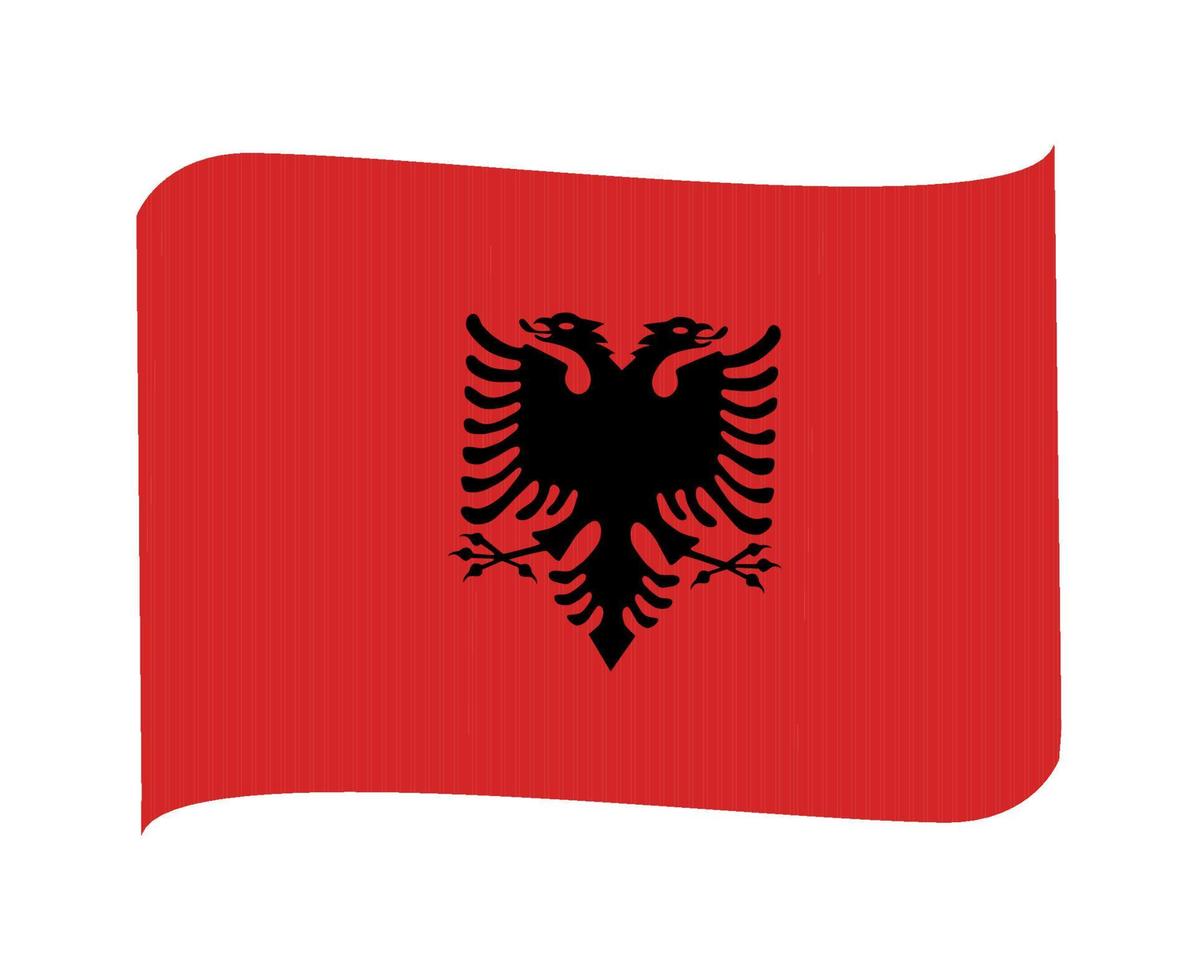 albanien flagga nationella Europa emblem band ikon vektor illustration abstrakt designelement