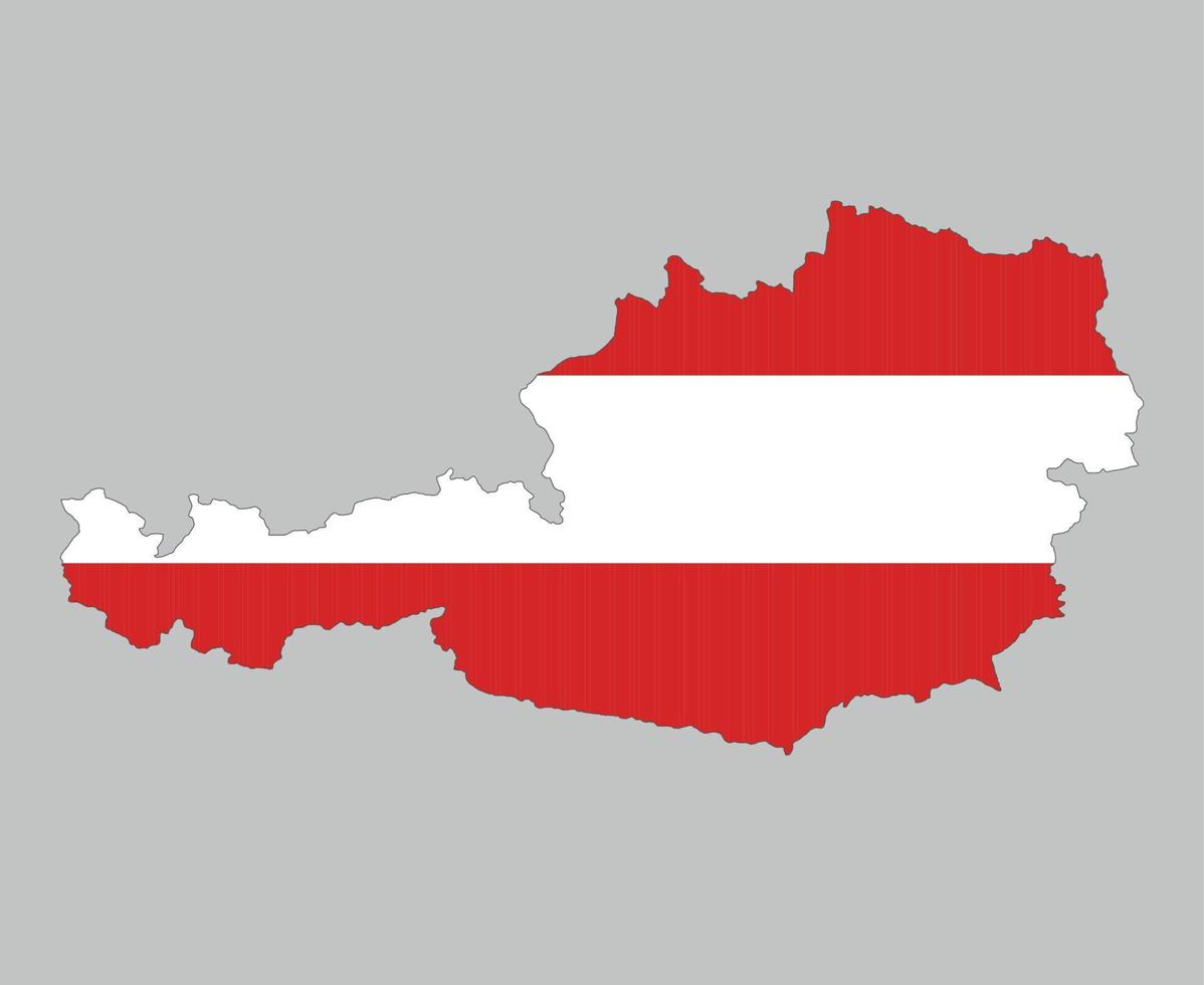 Österreich-Flagge nationales Europa-Emblem Kartensymbol Vektor Illustration abstraktes Gestaltungselement