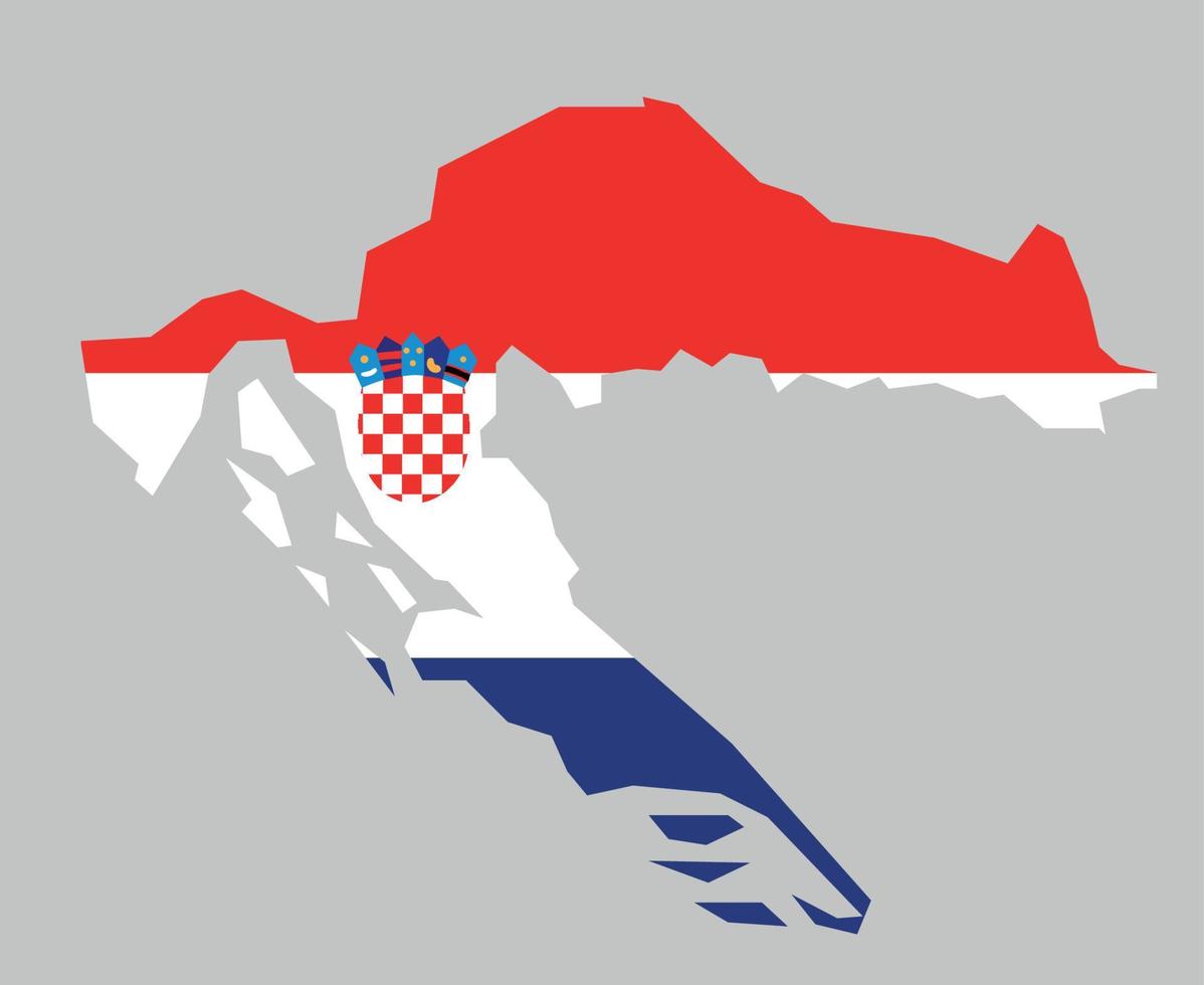 Kroatien flagga nationella Europa emblem karta ikon vektor illustration abstrakt designelement