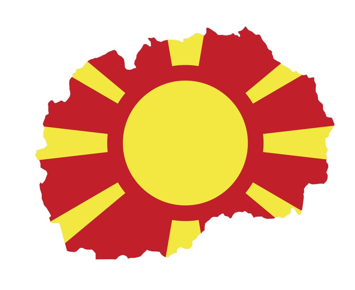 makedonien flagga nationella Europa emblem karta ikon vektor illustration abstrakt designelement