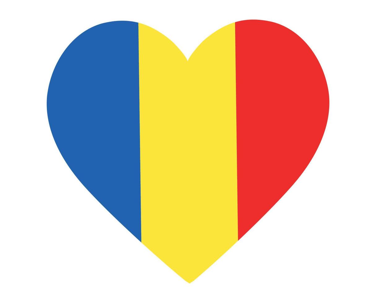 rumänien flagga nationella Europa emblem hjärta ikon vektor illustration abstrakt designelement