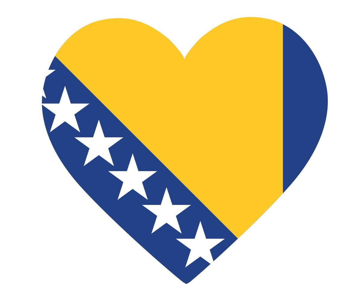 bosnien och hercegovina flagga nationella Europa emblem hjärta ikon vektor illustration abstrakt designelement