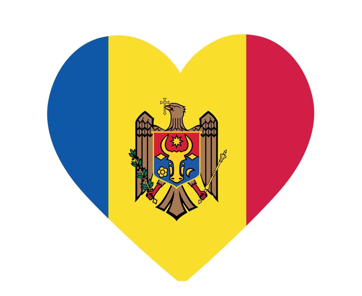 moldaviens flagga nationella Europa emblem hjärta ikon vektor illustration abstrakt designelement