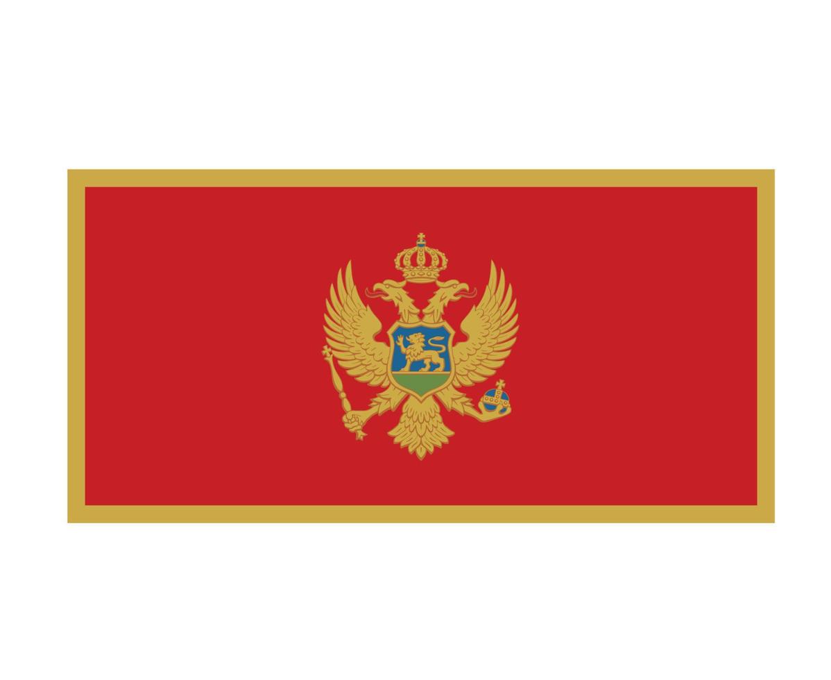 montenegro flagga nationella Europa emblem symbol ikon vektor illustration abstrakt designelement