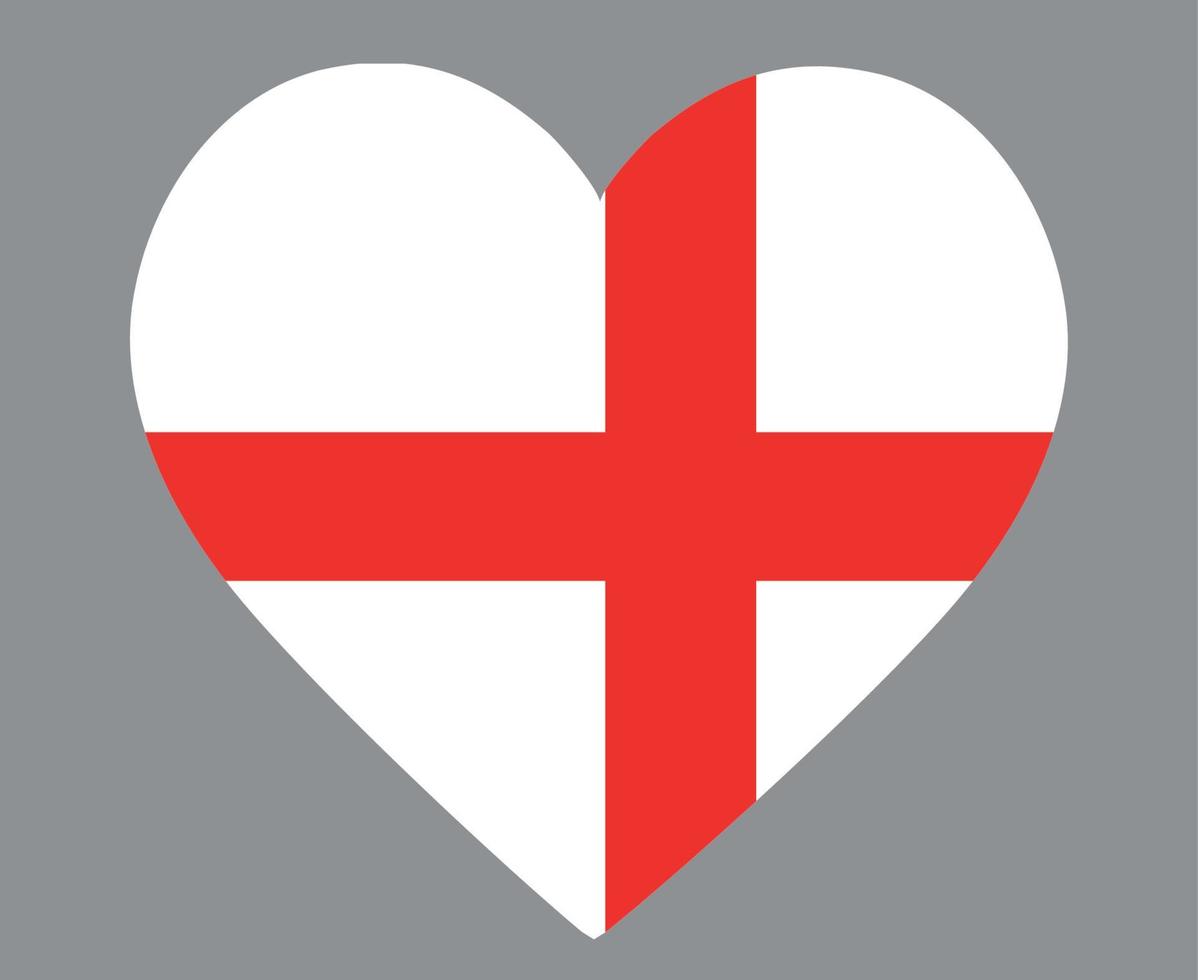 England Flagge national Europa Emblem Herz Symbol Vektor Illustration abstraktes Gestaltungselement