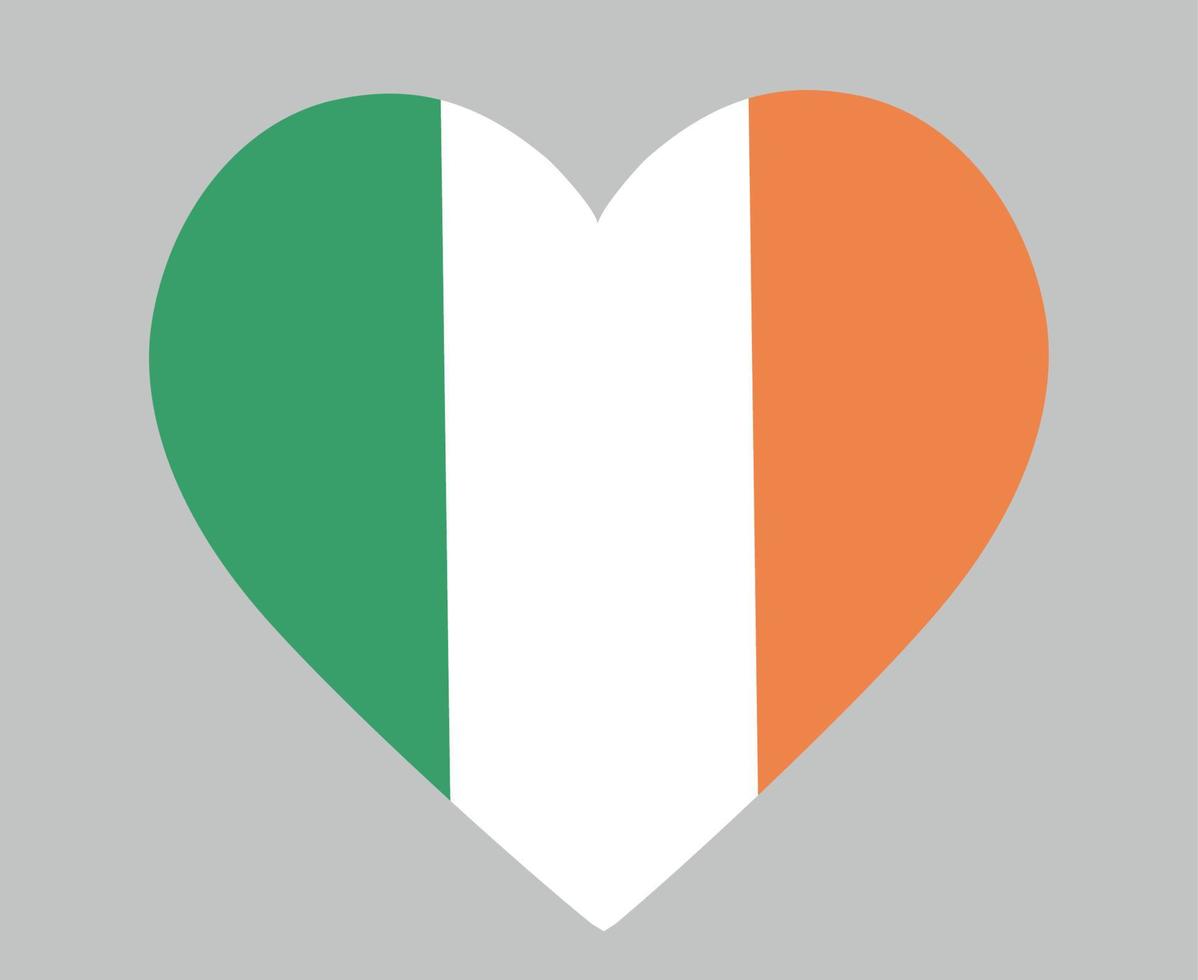 Irland flagga nationella Europa emblem hjärta ikon vektor illustration abstrakt designelement