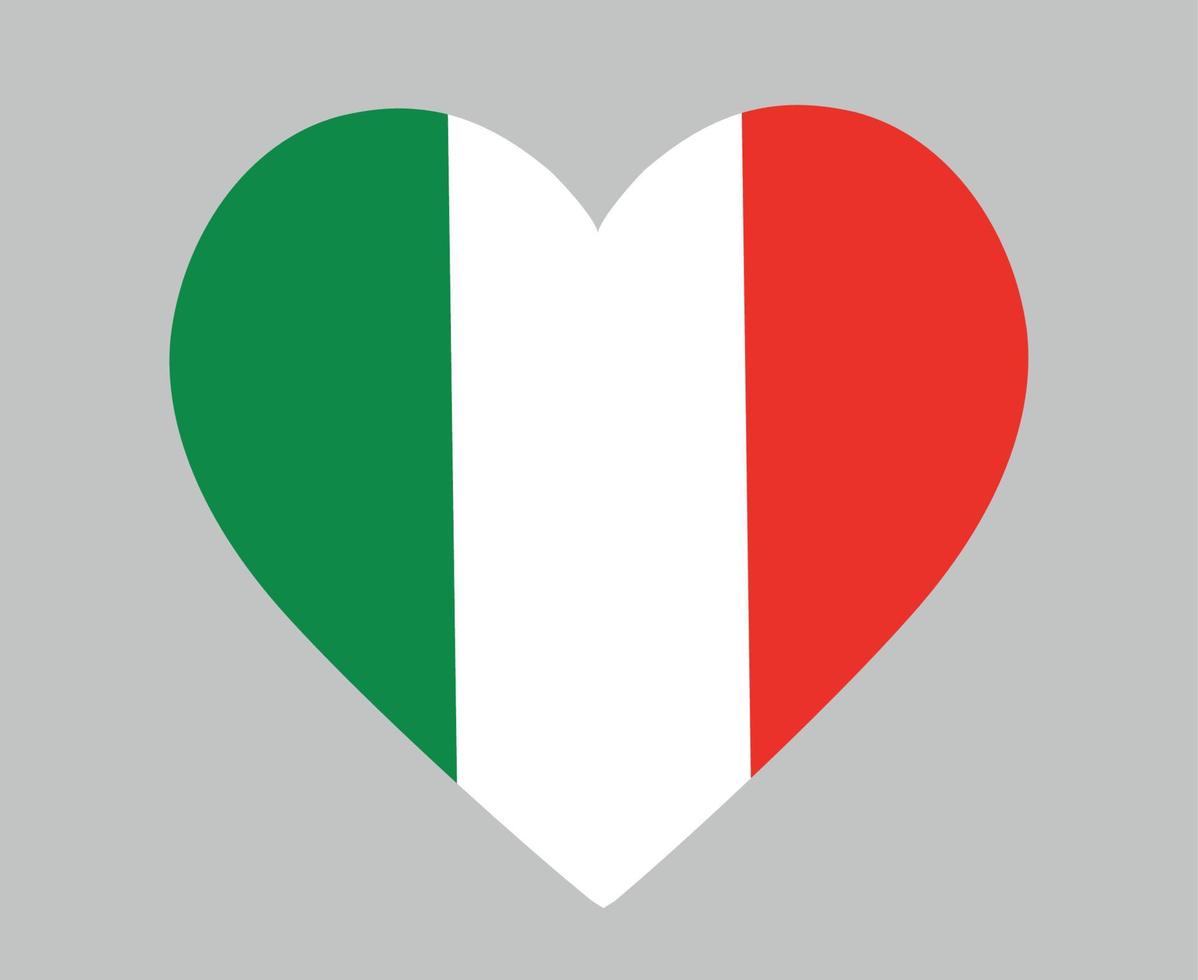 italien flagge national europa emblem herz symbol vektor illustration abstraktes design element