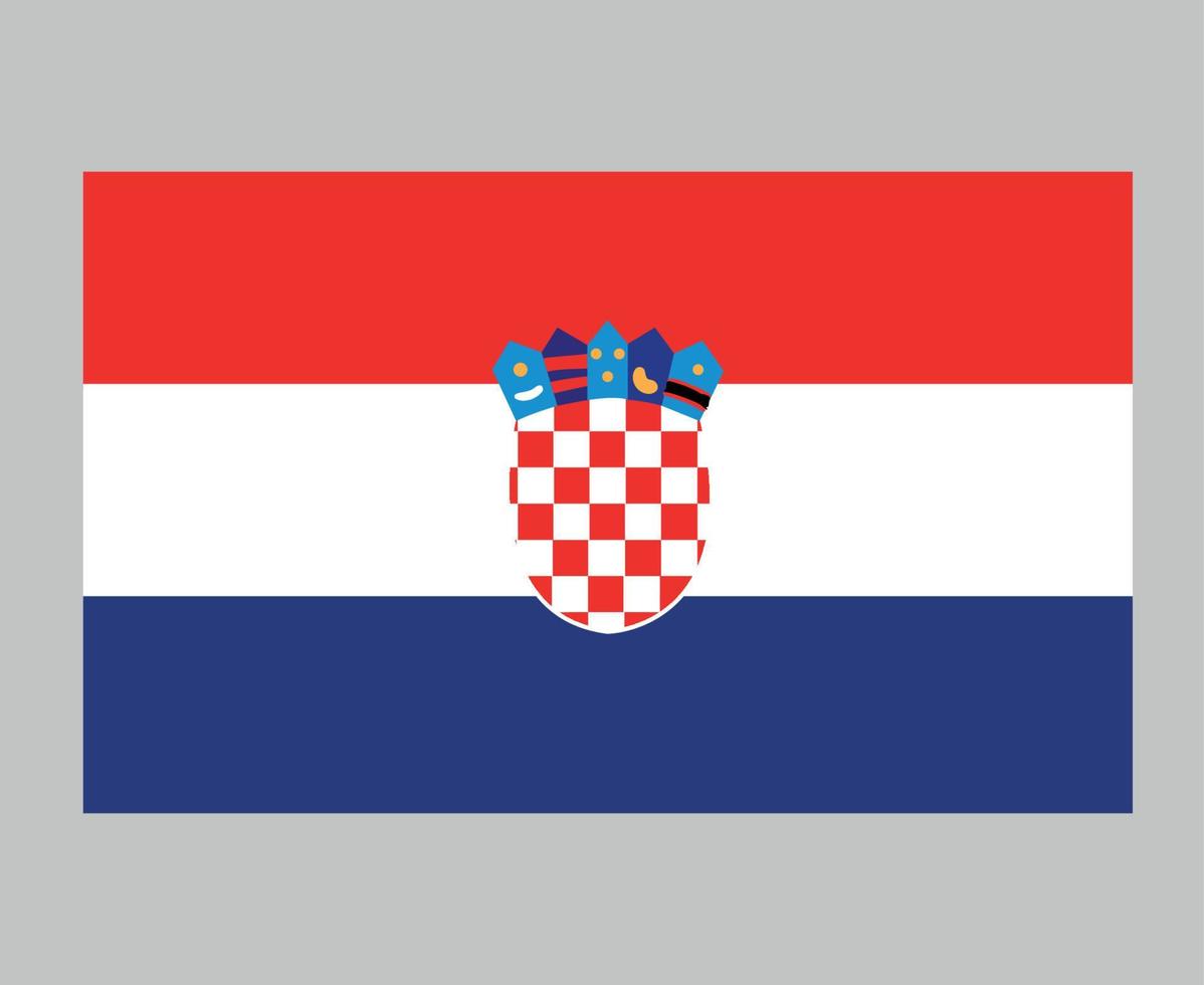 Kroatien flagga nationella Europa emblem symbol ikon vektor illustration abstrakt designelement