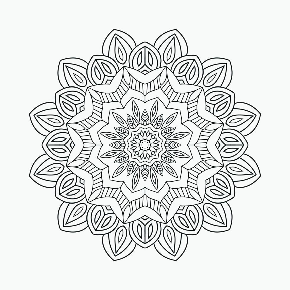 dekoratives florales Mandala-Muster zum Ausmalen von Seiten. Mandala-Ornament-Vektor im traditionellen indischen Stil. Malvorlagen für Kinder. Mandala Dekoration Ornament Linie Kunstvektor. Indisches Mandala. vektor