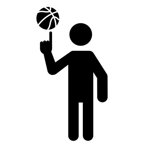Basketballspelare Spinning Ball With Finger vektor