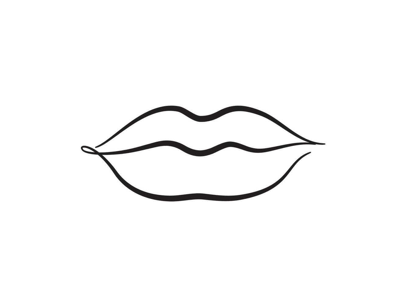 Lippen weiblich. sexy rote Lippen gezeichnete Illustration. schöne Frau Lippen Logo in Pastellfarbe. Designkonzept gut für Logo, Karte, Banner, Poster, Flyer vektor