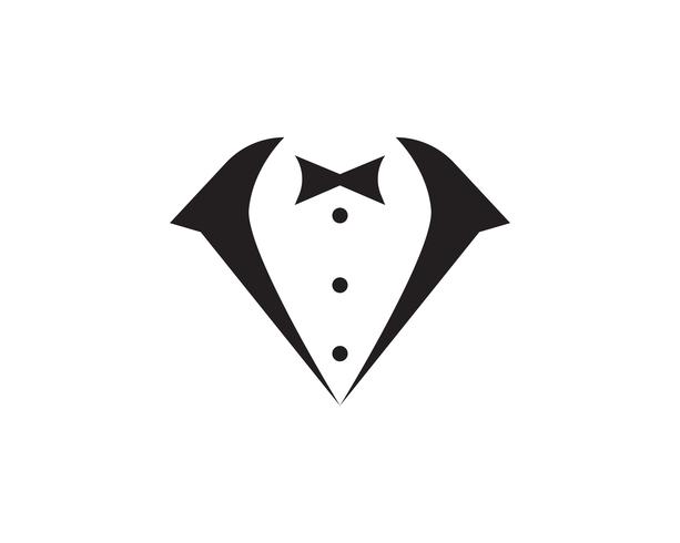 Tuxedo manlogo och symboler svart ikoner mall vektor