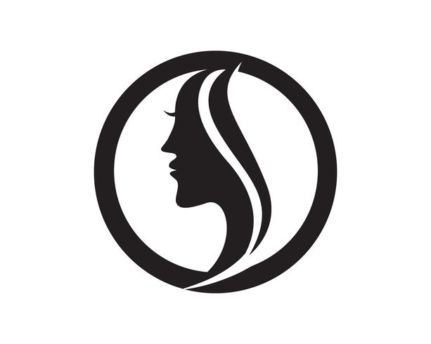 Haar Frau und Gesicht Logo und Symbole vektor