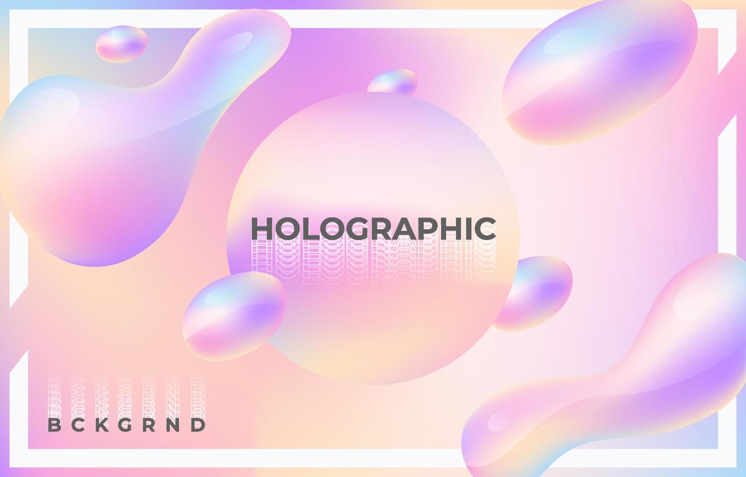 holographischer Hintergrund der flüssigen Form 3d vektor