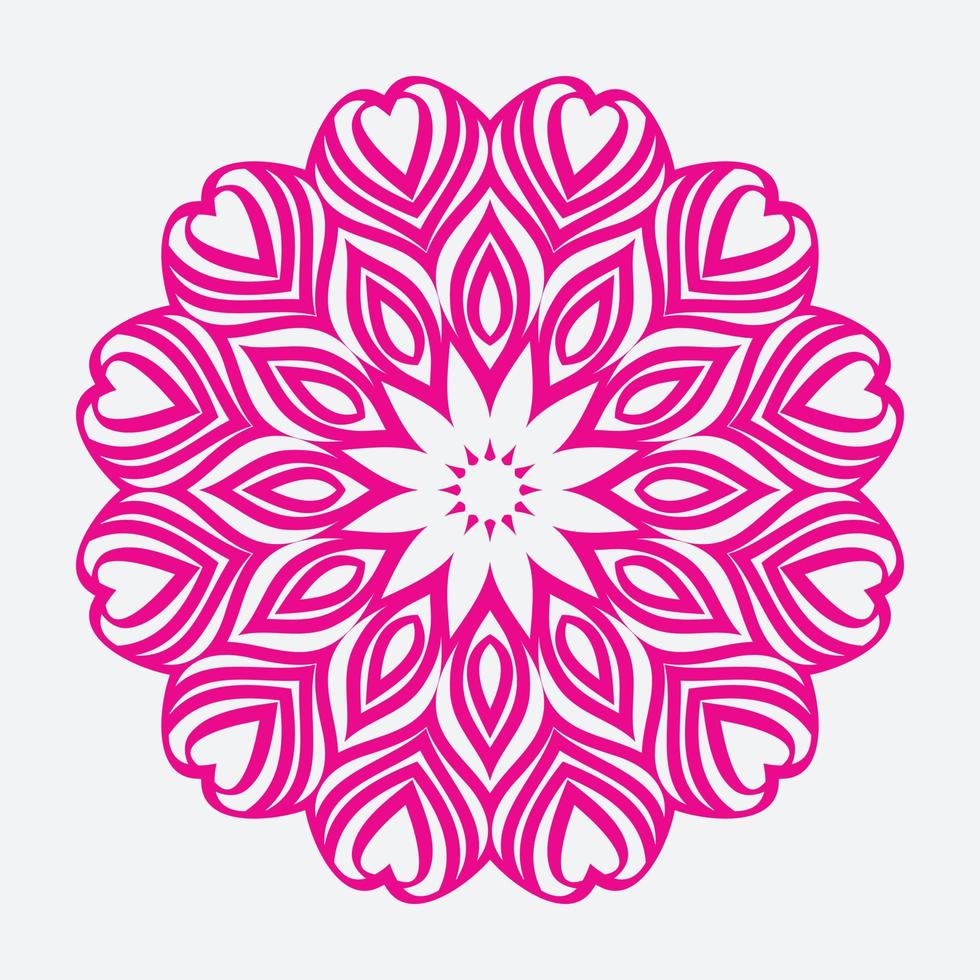 modernes Herz-Mandala-Design in rosa Farbe vektor