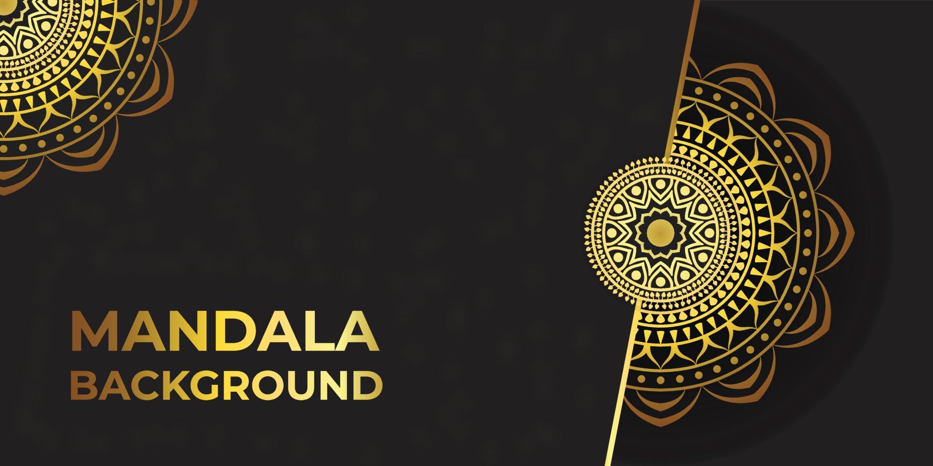 luxuriöse goldene Mandala-Hintergrund-Designvorlage vektor