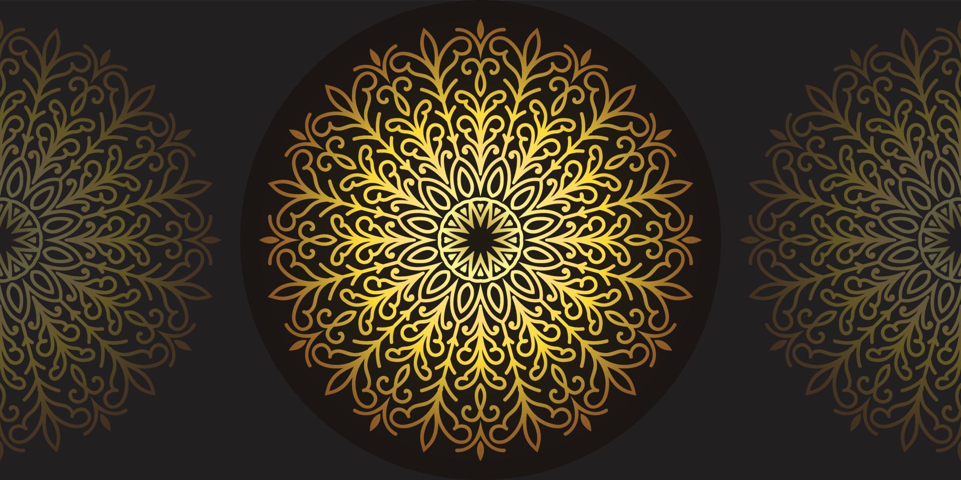 Luxuriöses goldenes Blumenmandala-Hintergrunddesign vektor