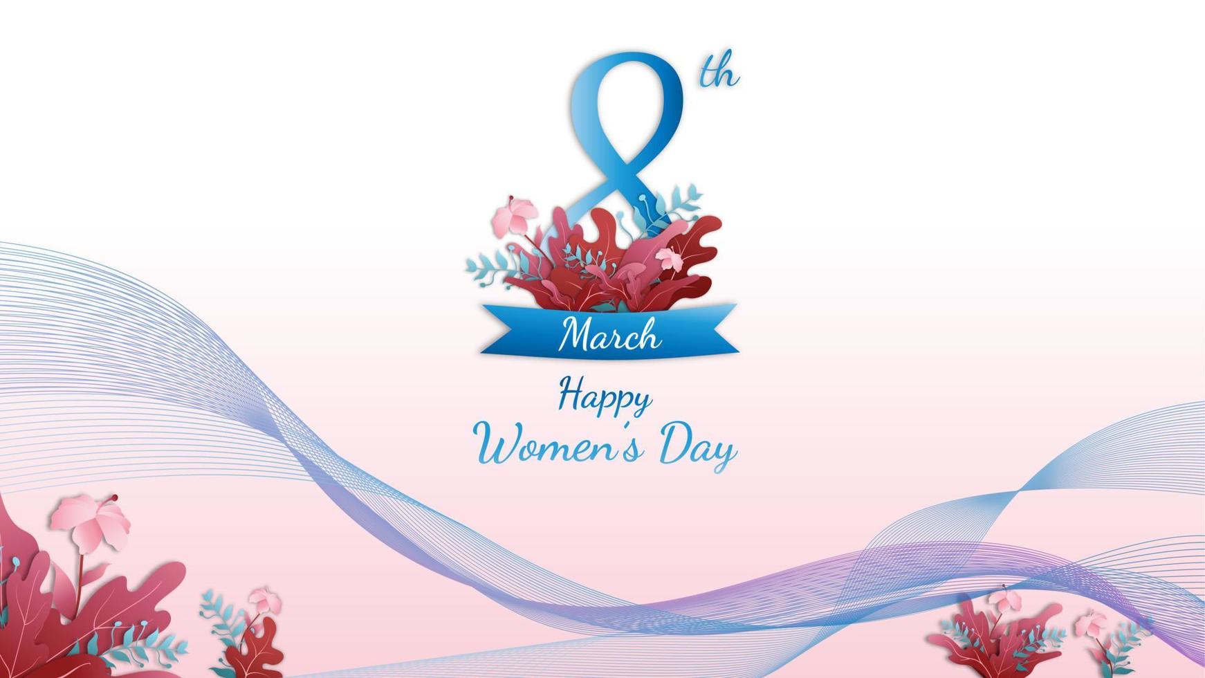Banner zum internationalen Frauentag mit floralem Ornament vektor