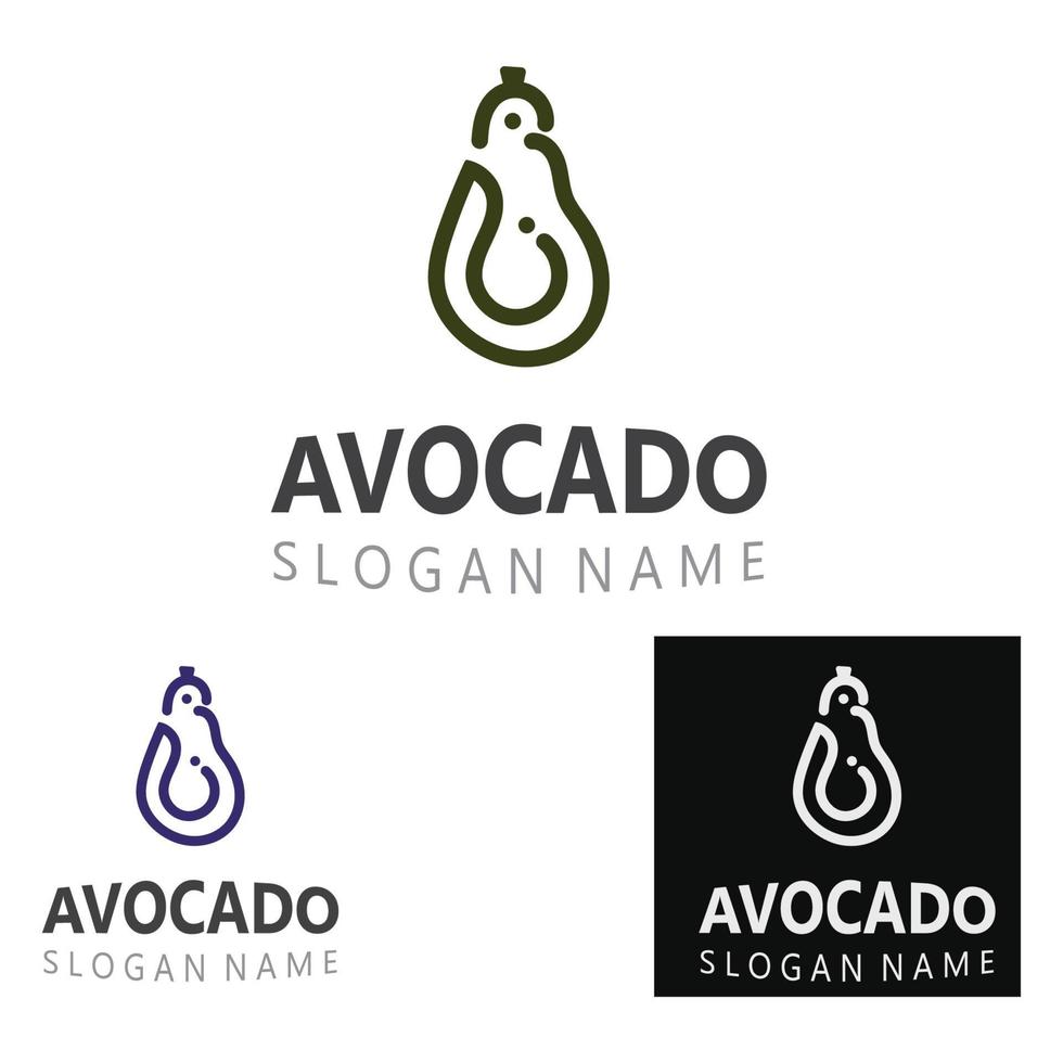 Avocado frisches Obst Logo Design kreative Illustrationsvorlage vektor