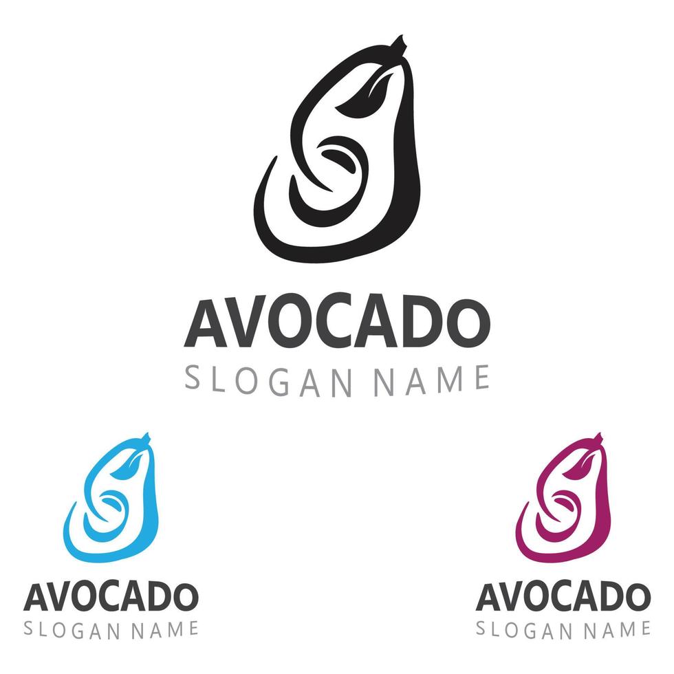 Avocado frisches Obst Logo Design kreative Illustrationsvorlage vektor