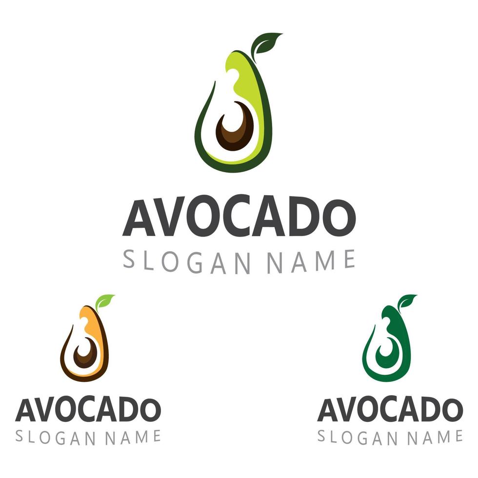 Avocado frisches Obst Logo Design kreative Illustrationsvorlage vektor